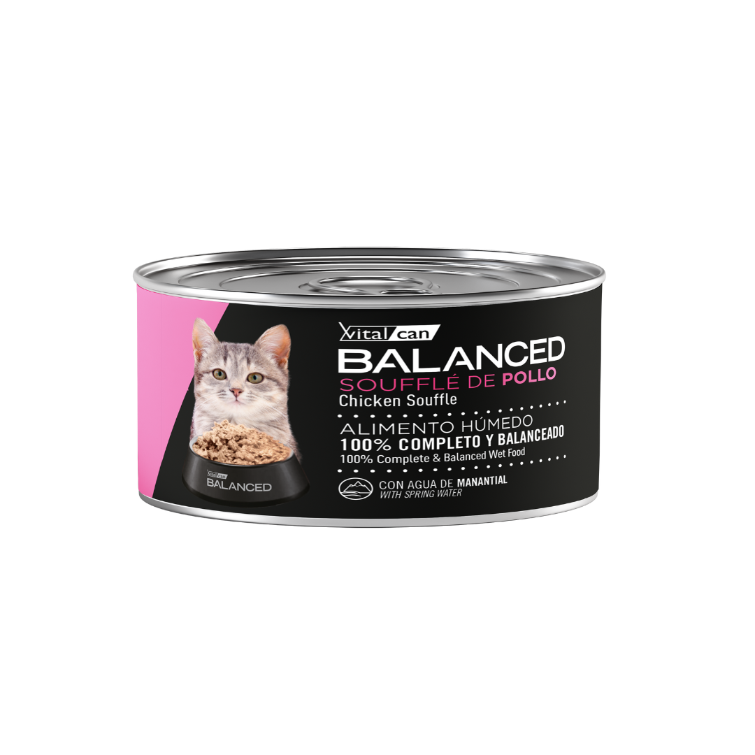 Vitalcan Wet - Gatitos - Balanced Souffle - Pollo - Lata