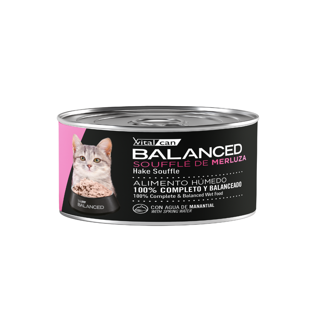 Vitalcan Wet - Gatitos - Balanced Souffle - Merluza - Lata