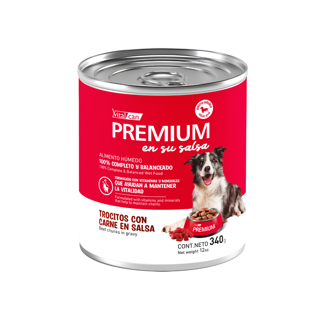 Vitalcan Wet - Perros - Premium Adulto - Carne - Lata