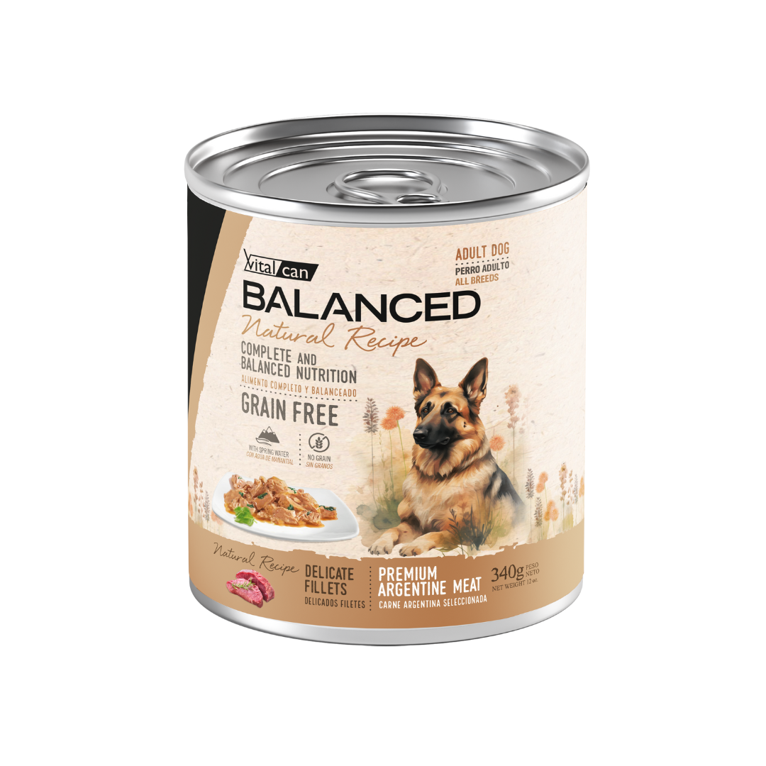 Vitalcan Wet - Perros - Natural Recipe Filetes Adultos - Carne - Lata