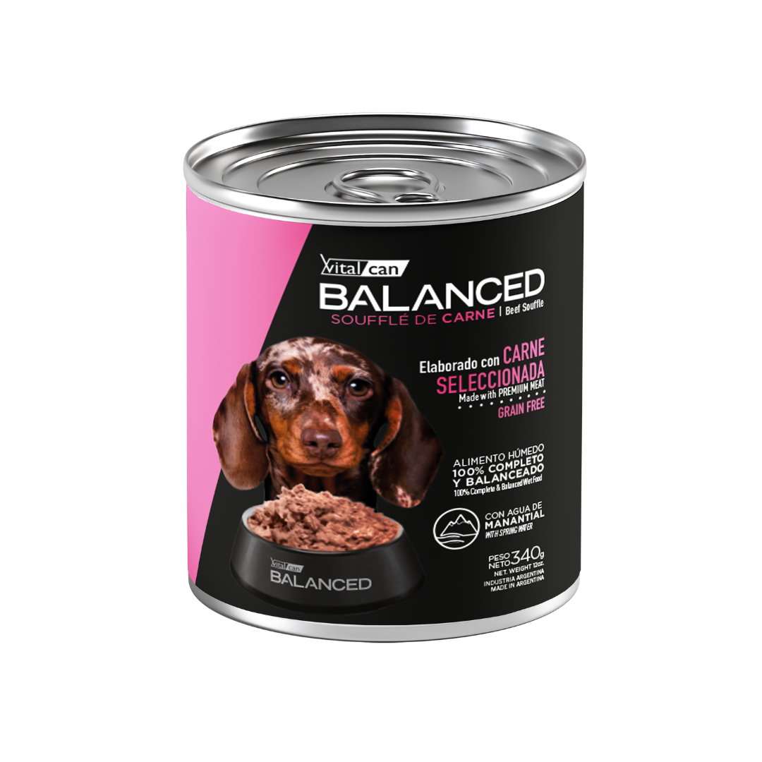 Vitalcan Wet - Perros - Balanced Souffle Cachorros - Carne - Lata