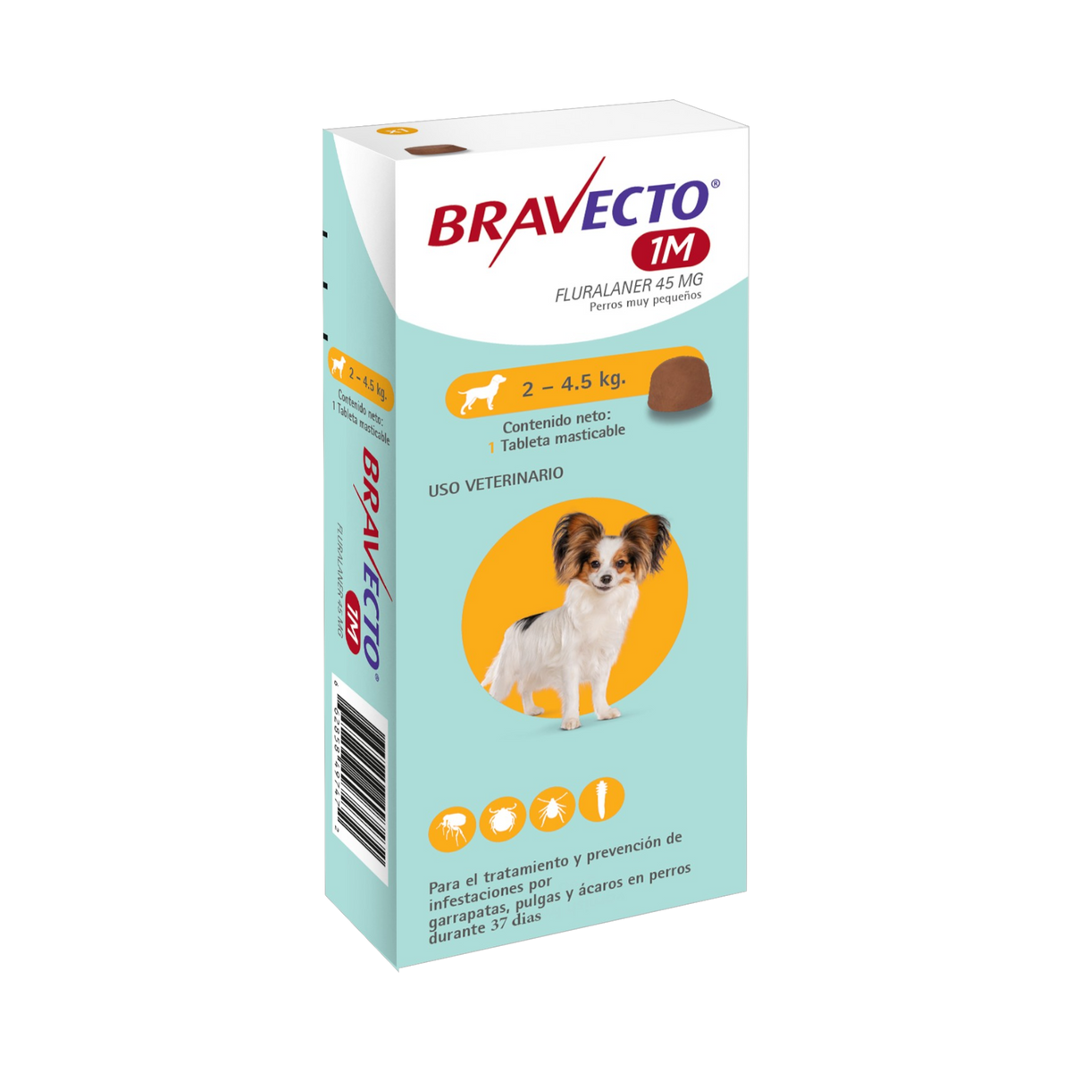 Bravecto 1M - Perros Antiparasitario Masticable - 2-4.5 kg