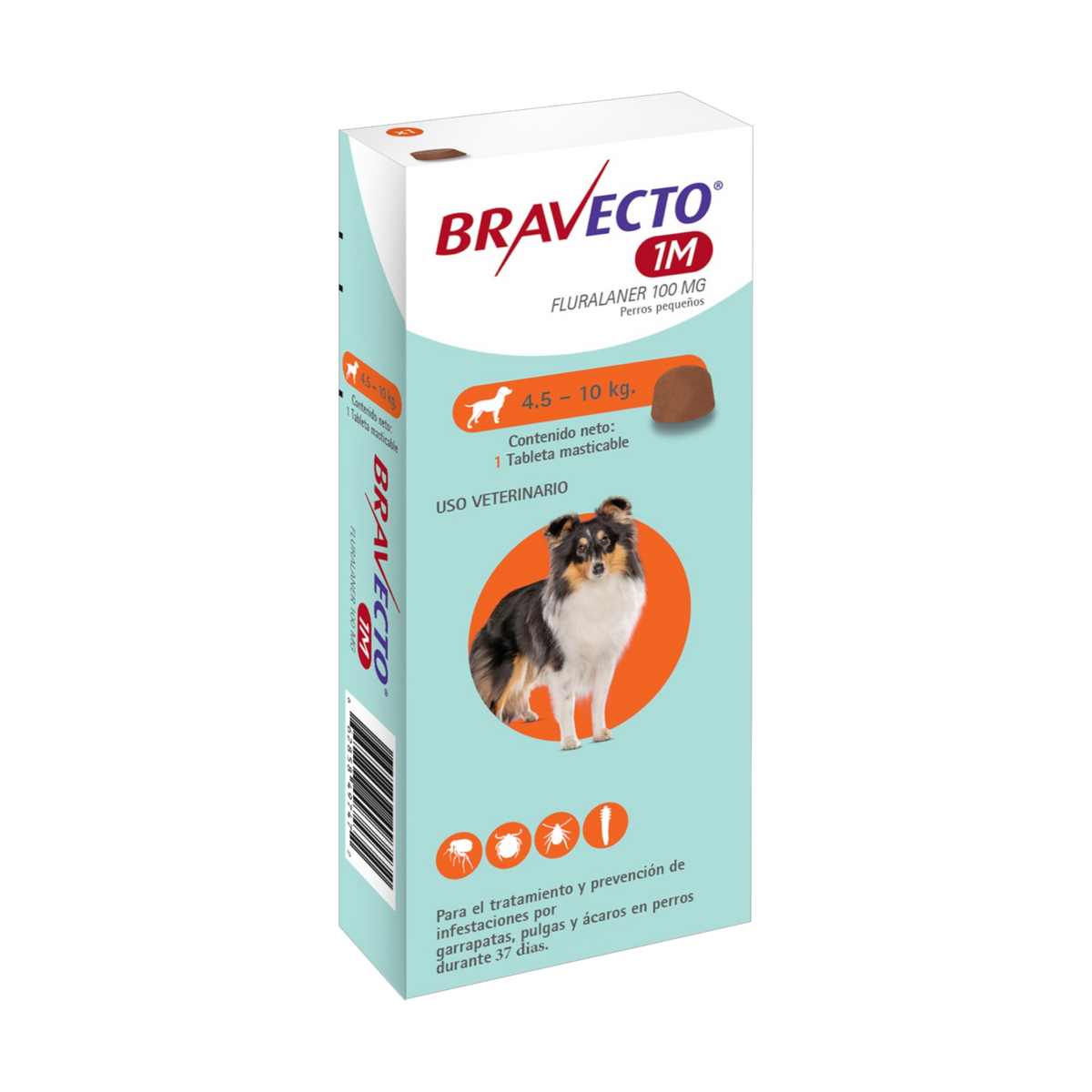 Bravecto 1M - Perros Antiparasitario Masticable - 4.5-10 kg