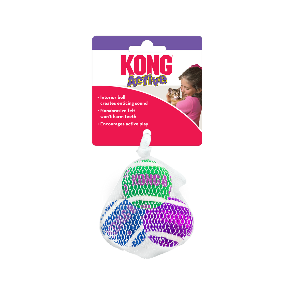 Kong - Gatos Tennis Balls w/bells (3 uds)