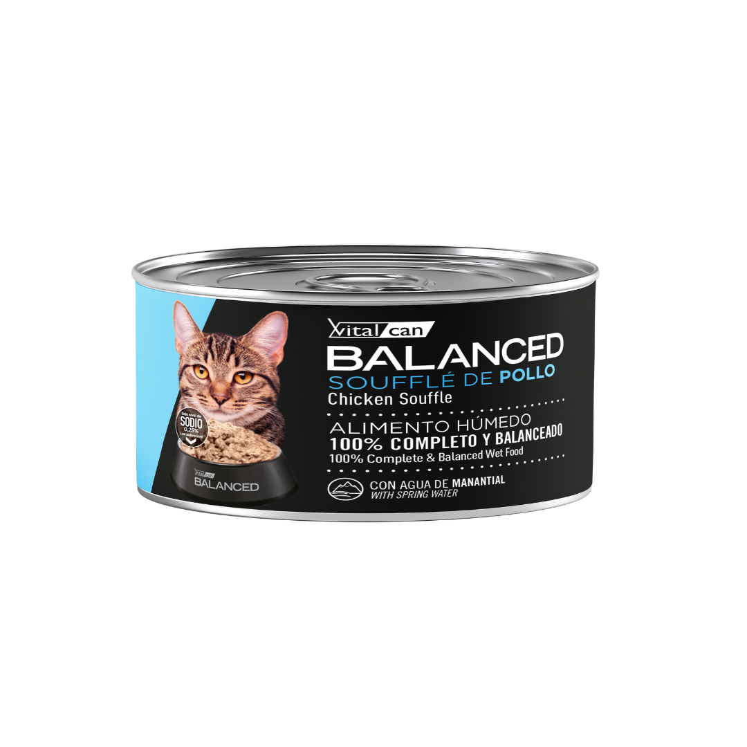 Vitalcan Wet - Gatos - Balanced Souffle Adultos - Pollo - Lata