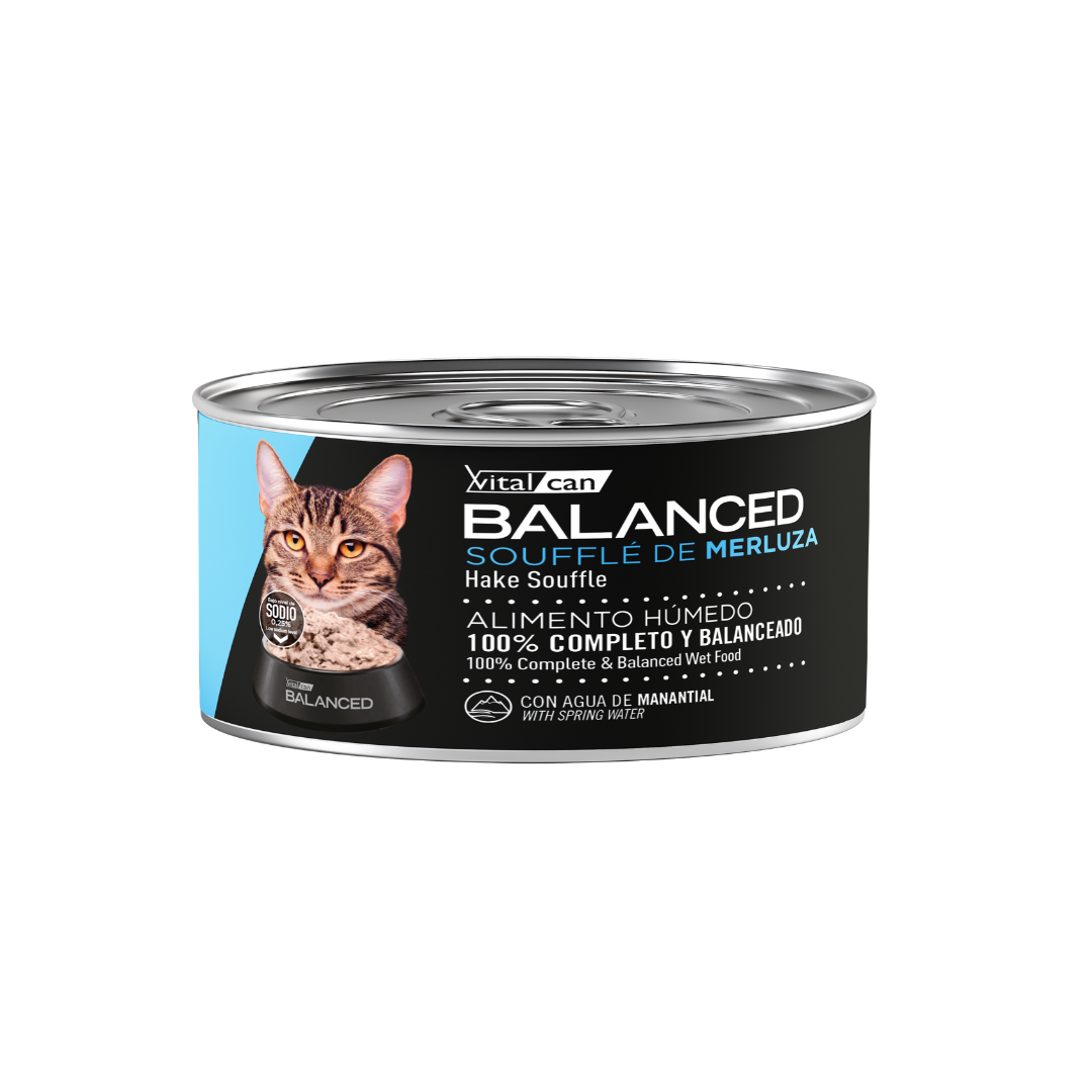 Vitalcan Wet - Gatos - Balanced Souffle Adultos - Merluza - Lata