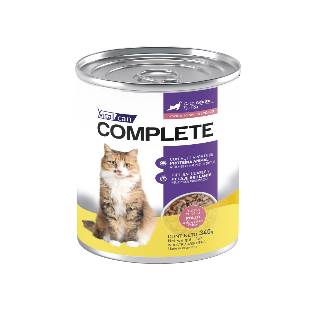 Vitalcan Wet - Gatos - Complete Trocitos En Salsa Adultos - Pollo - Lata