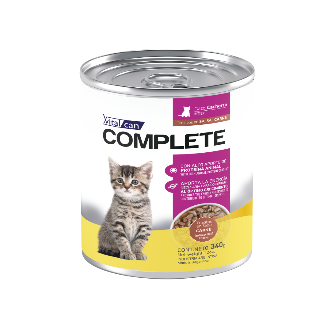 Vitalcan Wet - Gatitos - Complete Trocitos En Salsa - Carne - Lata