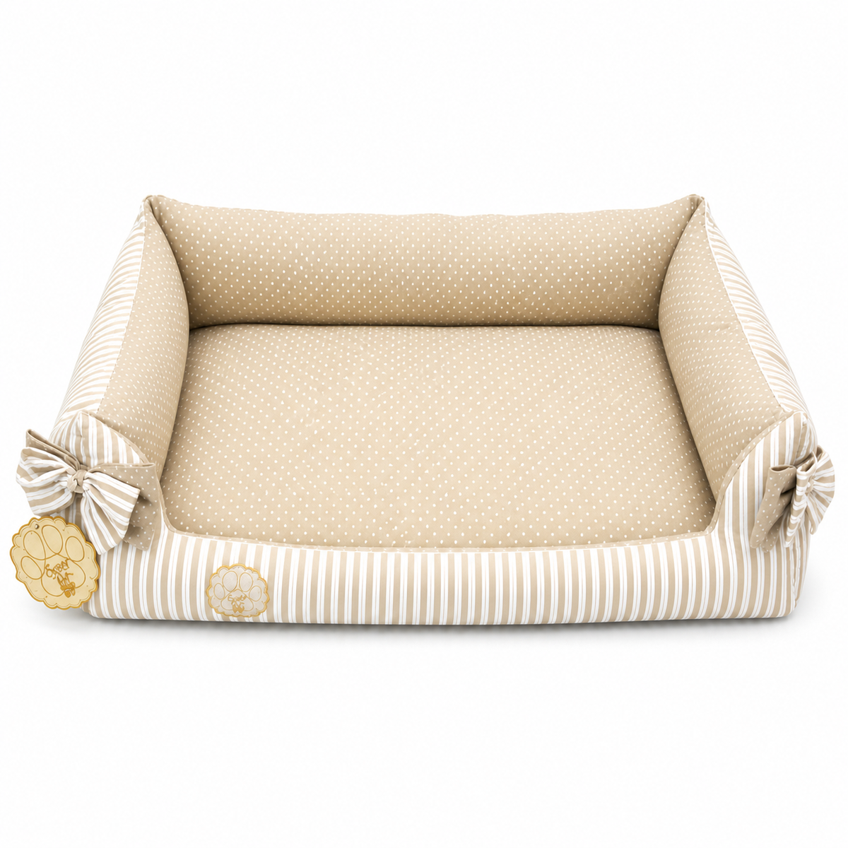 Sweet Pet - Cama Hipoalergénica Rayas Beige