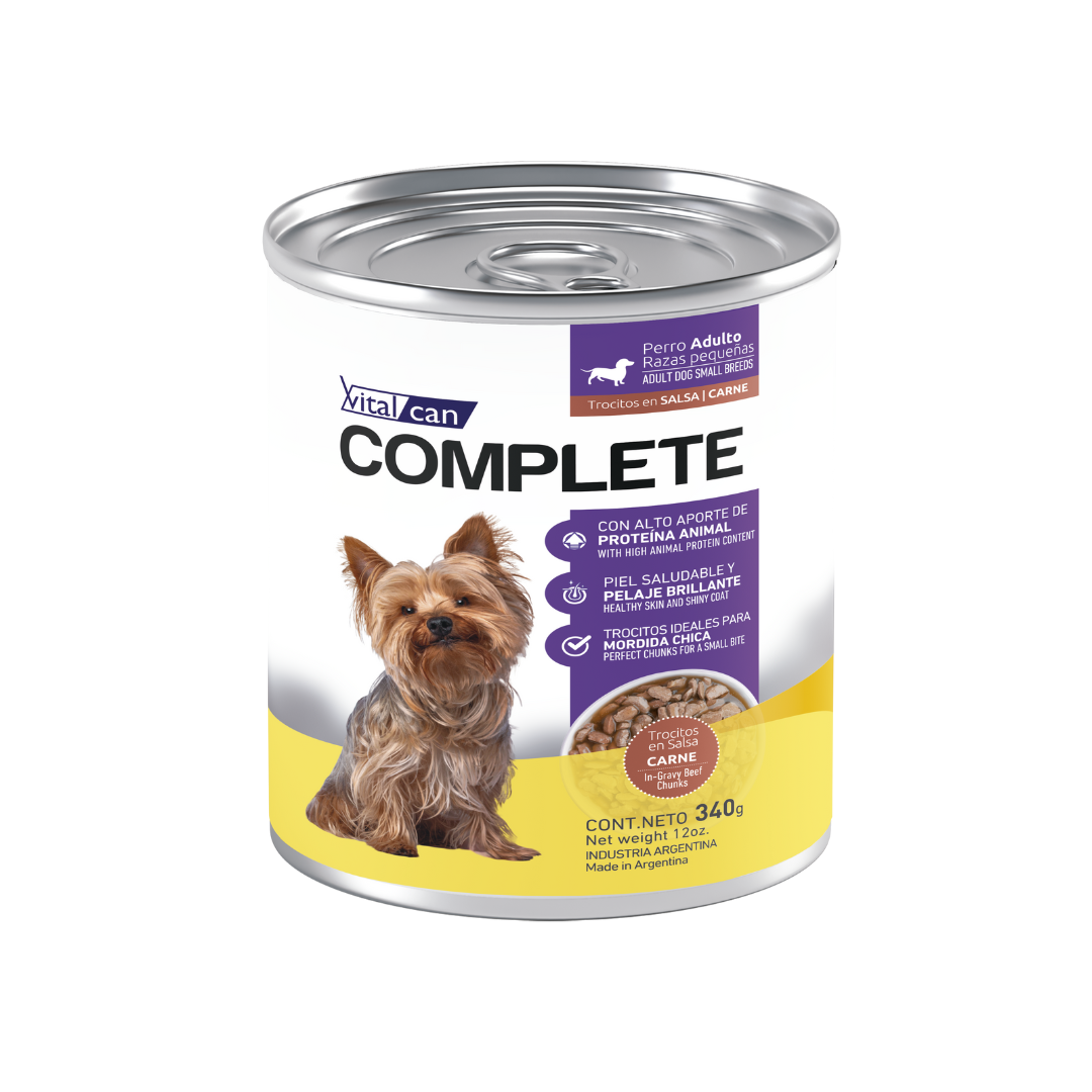 Vitalcan - Complete Trocitos En Salsa Carne Perro Ad Raza Pequeña
