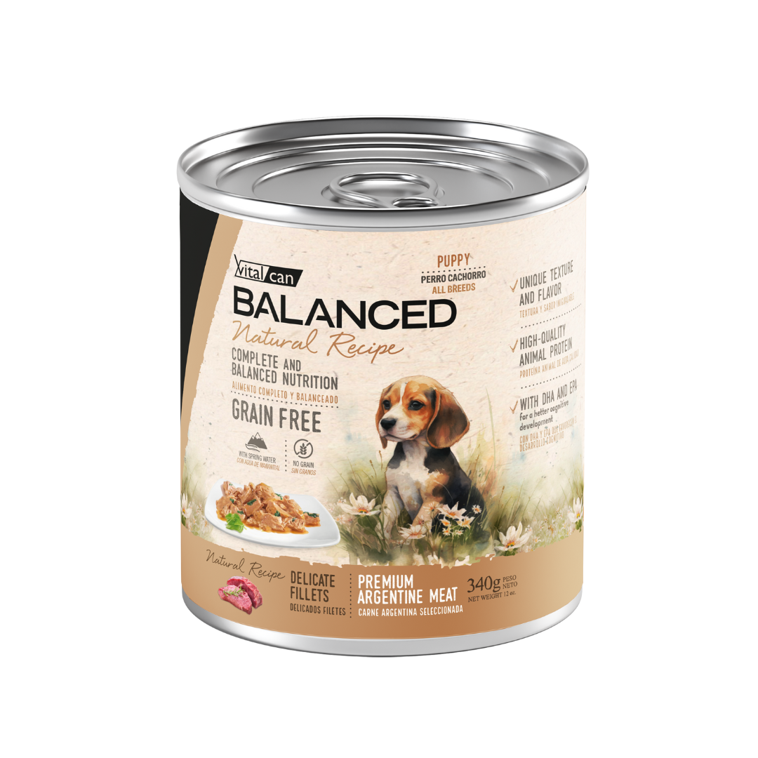 Vitalcan Wet - Perros - Natural Recipe Filetes Cachorros - Carne - Lata