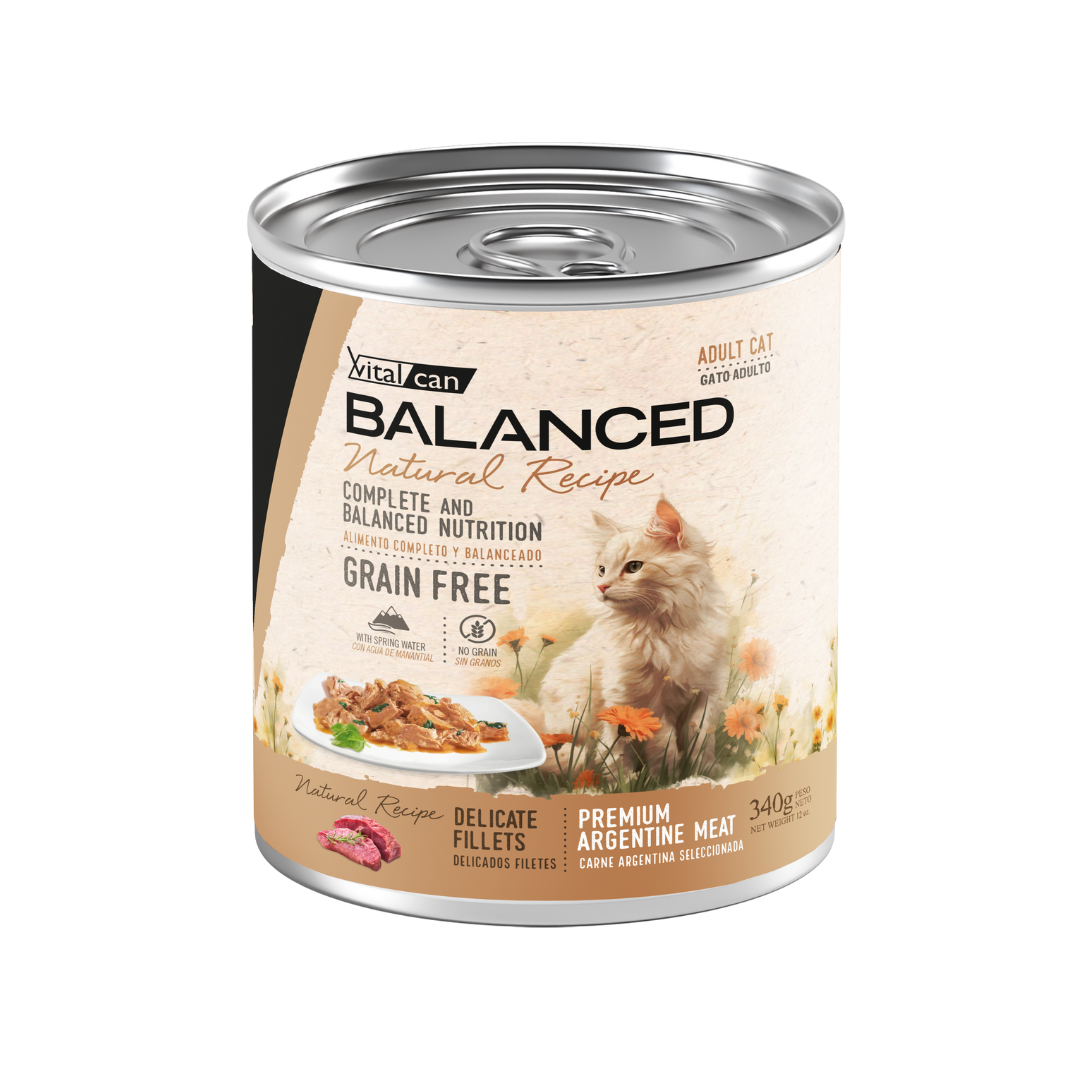 Vitalcan Wet - Gatos - Natural Recipe Filetes Adulto - Carne - Lata