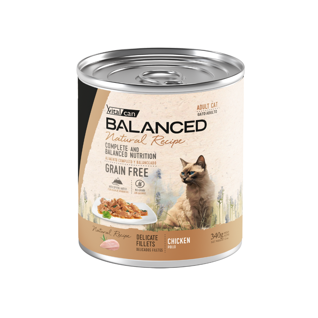 Vitalcan Wet - Gatos - Natural Recipe Filetes Adulto - Pollo - Lata
