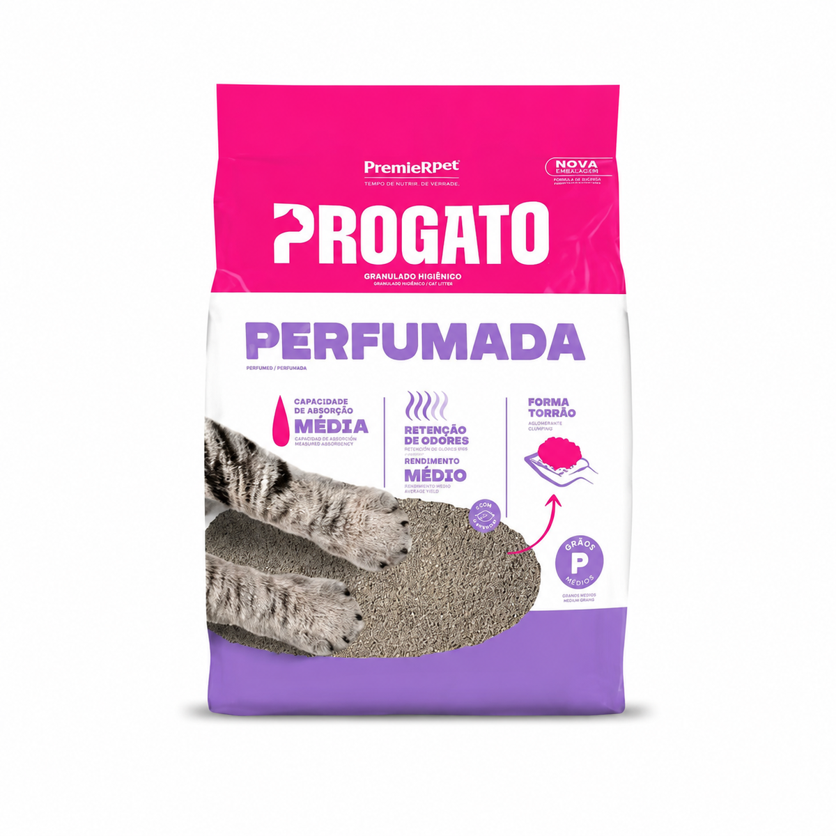 Progato - Gatos Piedra Sanitaria Clasica Perfumada - 4 kg