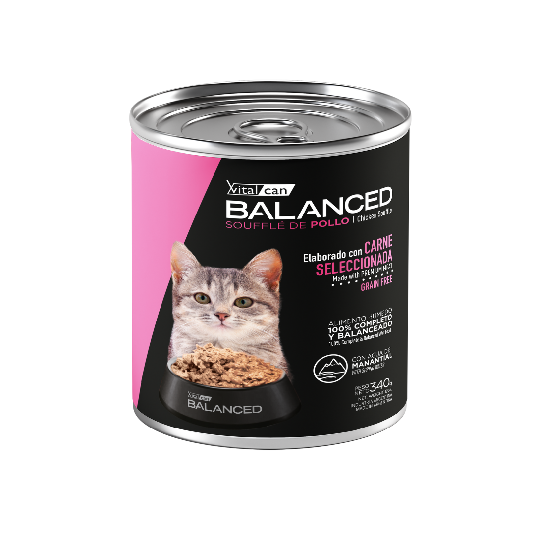 Vitalcan Wet - Gatitos - Balanced Souffle - Pollo - Lata