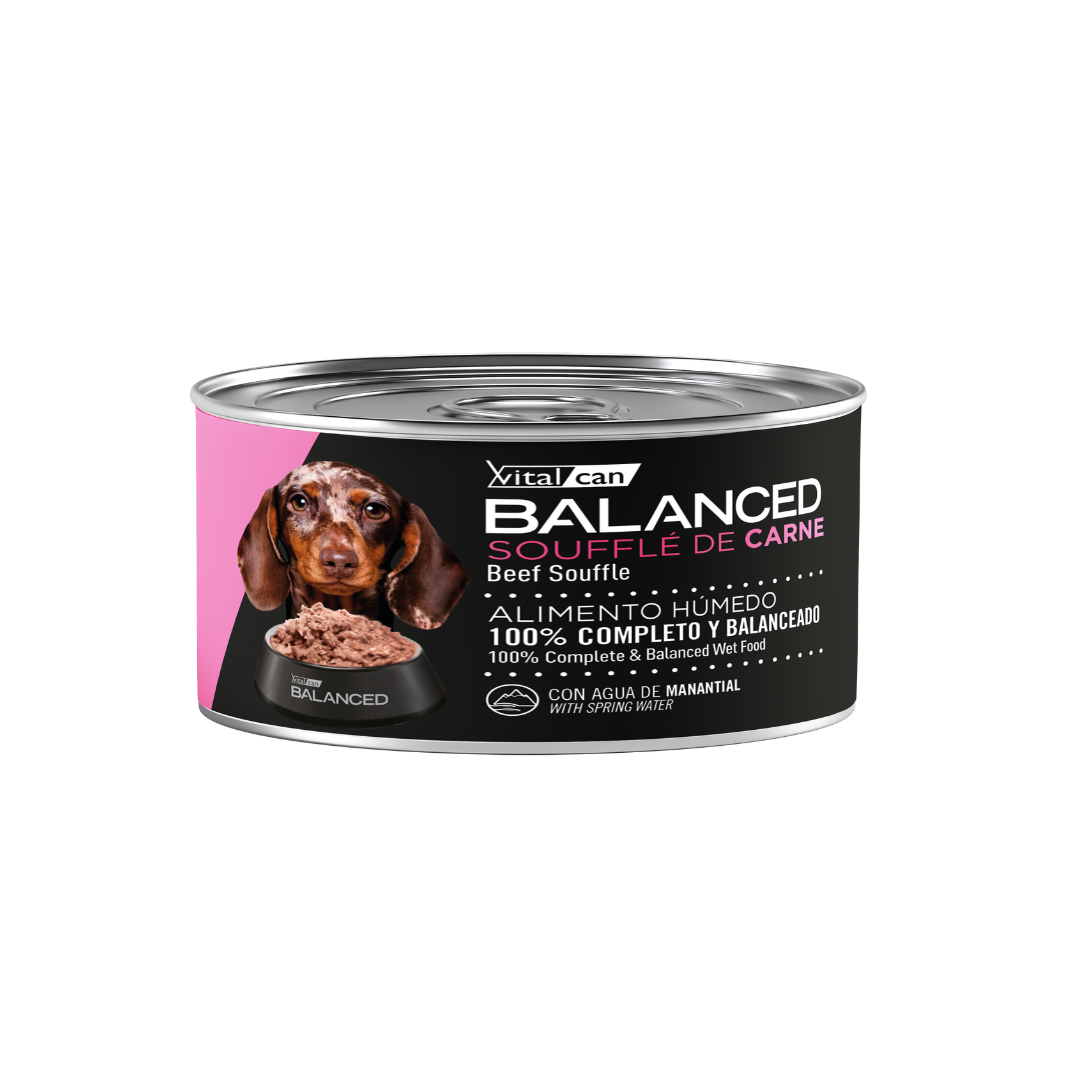 Vitalcan Wet - Perros - Balanced Souffle Cachorros - Carne - Lata