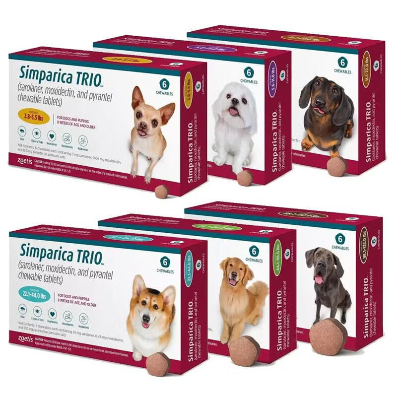 Zoetis - Simparica Trio - Caja 3 Comprimidos