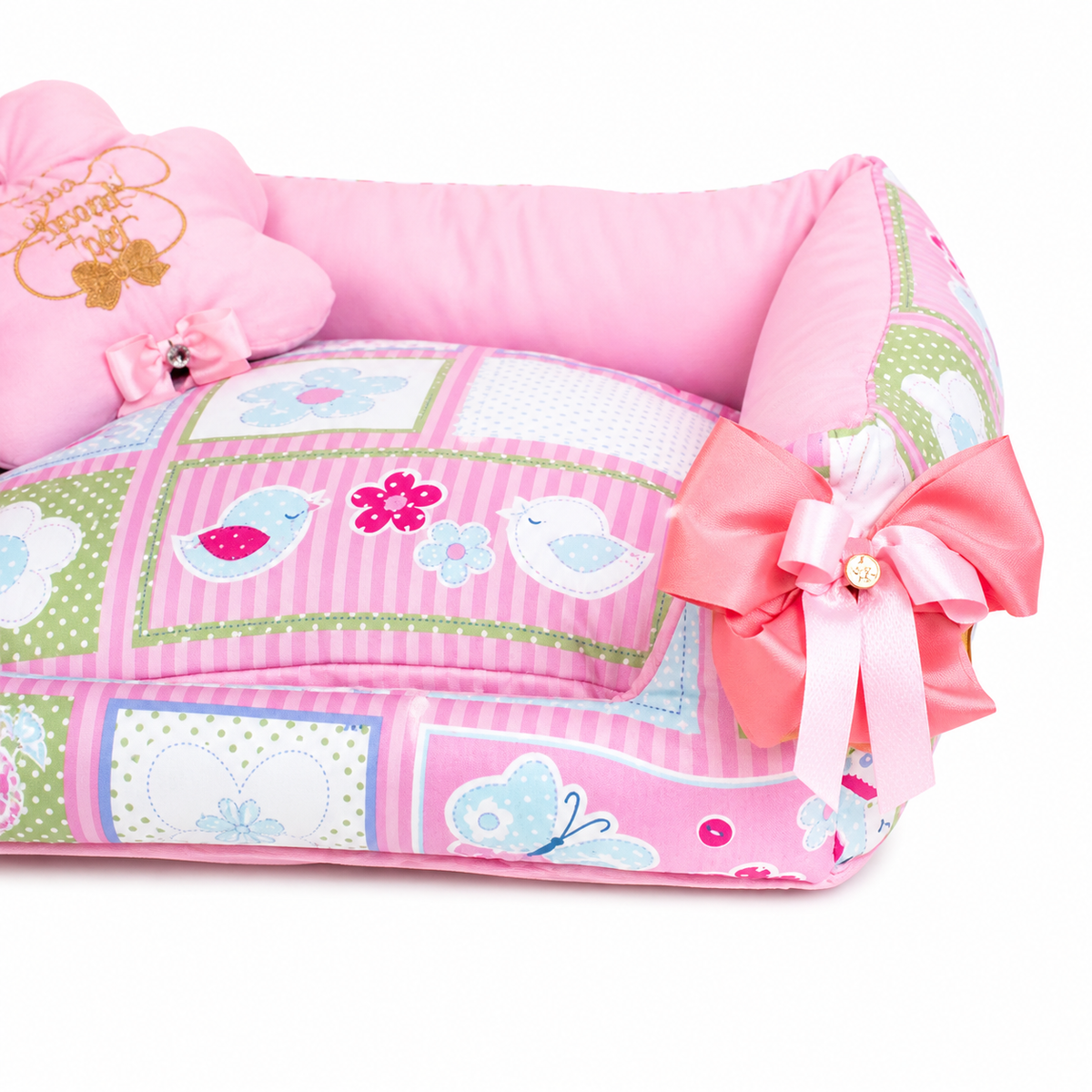 Sweet Pet - Cama Hipoalergénica Pajaros Rosa