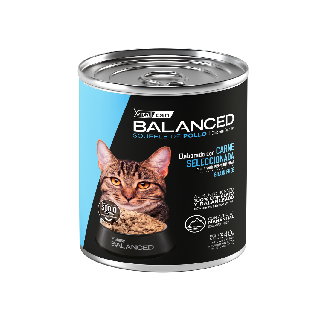 Vitalcan Wet - Gatos - Balanced Souffle Adultos - Pollo - Lata