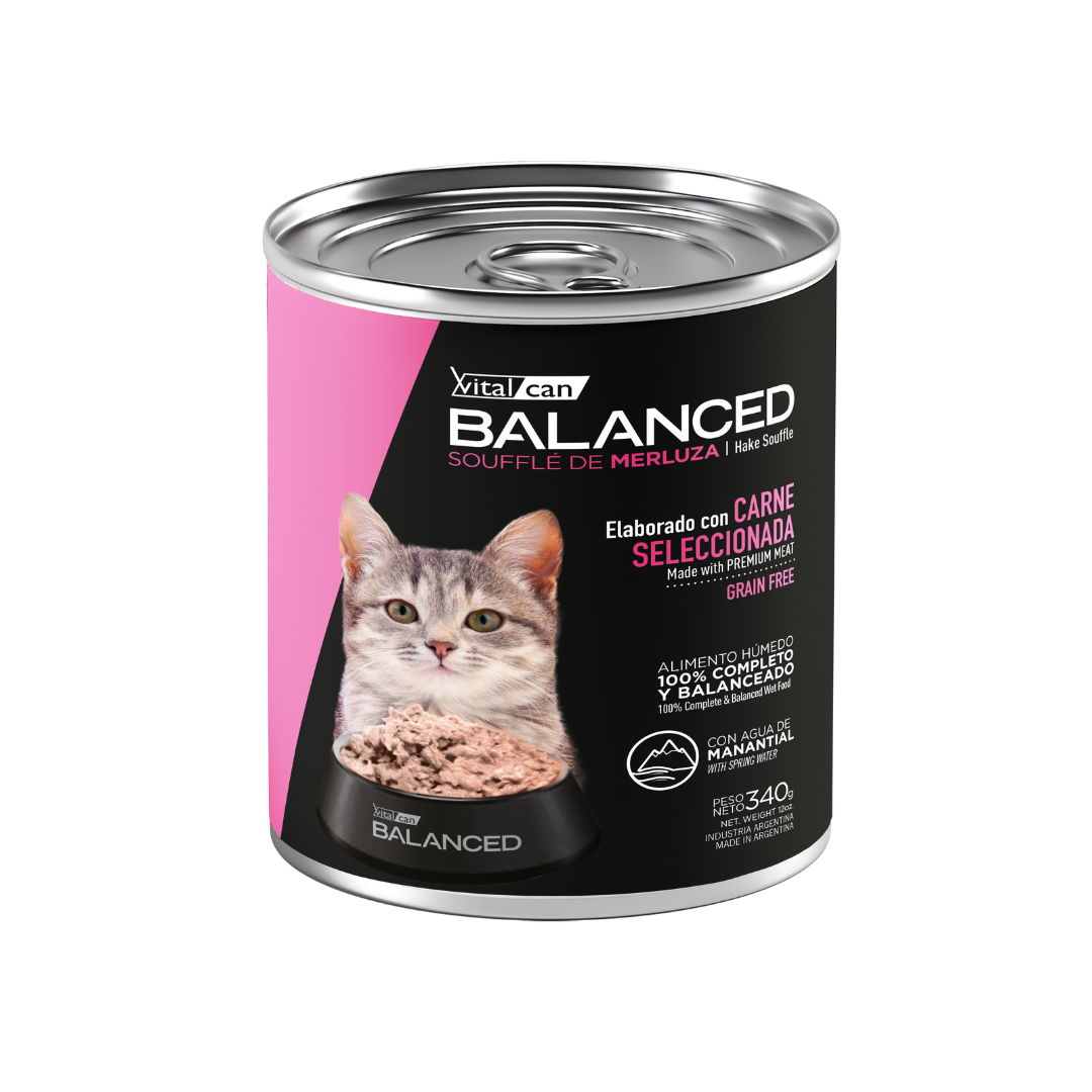 Vitalcan Wet - Gatitos - Balanced Souffle - Merluza - Lata