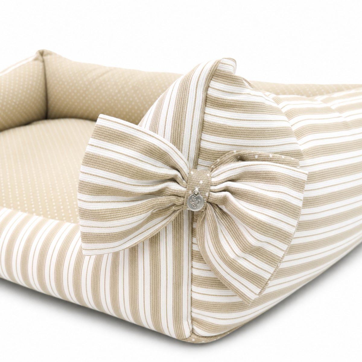 Sweet Pet - Cama Hipoalergénica Rayas Beige