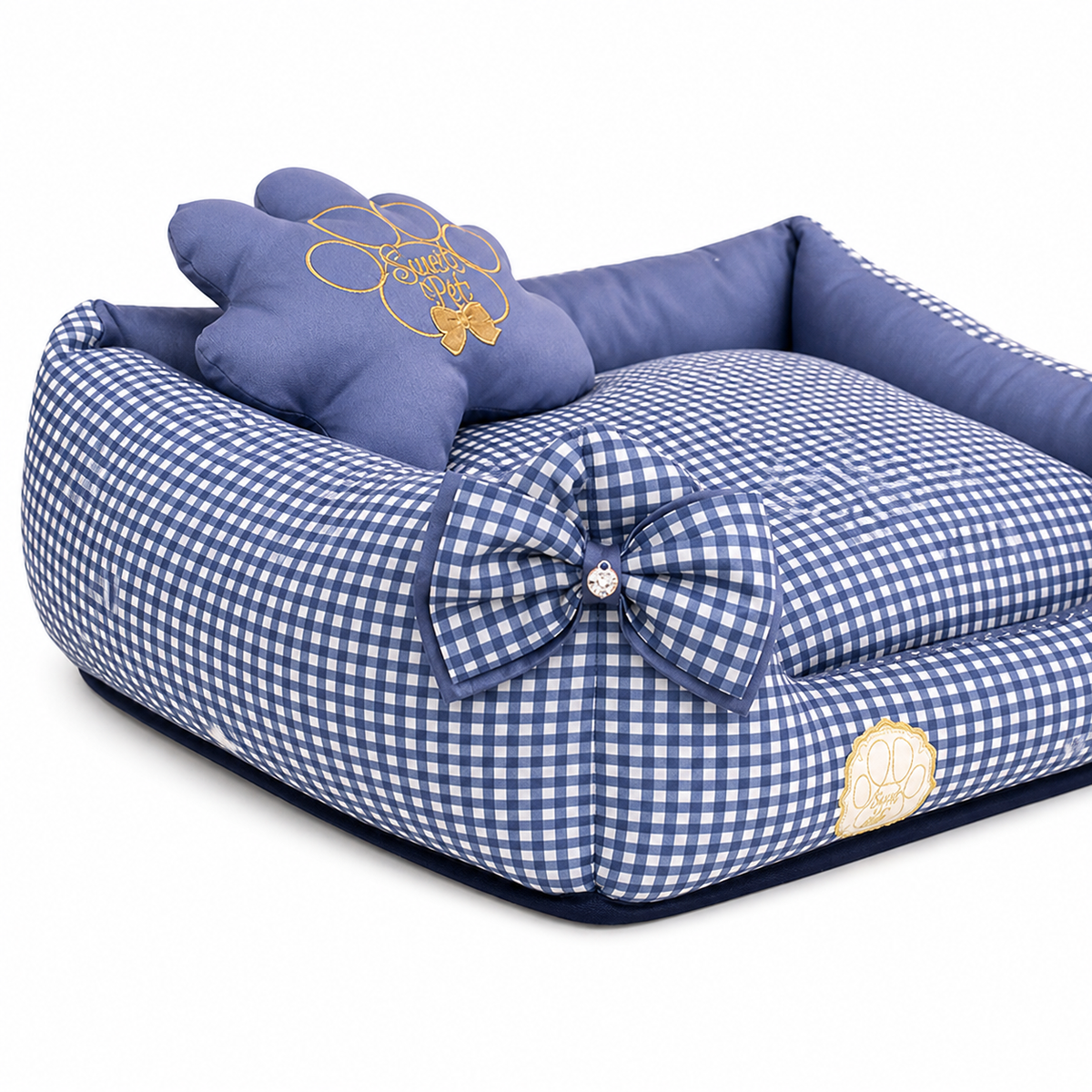 Sweet Pet - Cama Hipoalergénica Monalisa Ajedrez Azul