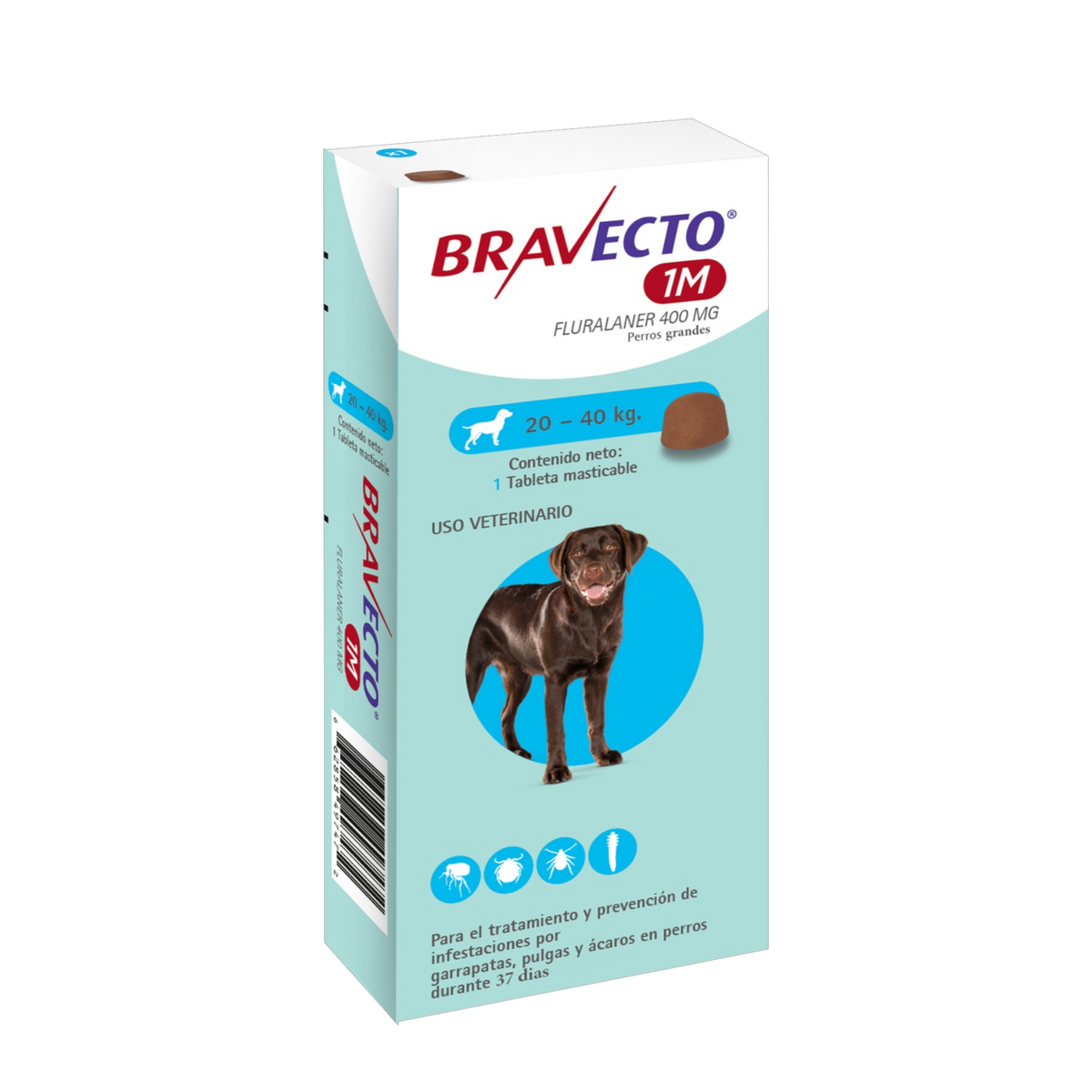 Bravecto 1M - Perros Antiparasitario Masticable - 20-40 kg
