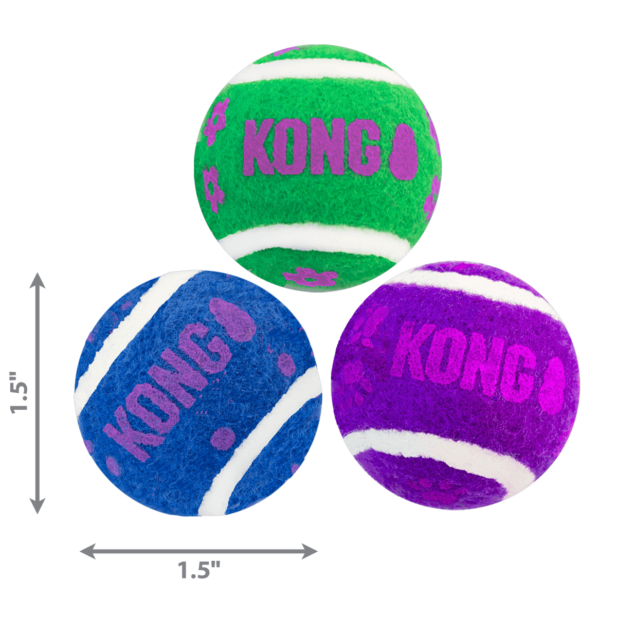 Kong - Gatos Tennis Balls w/bells (3 uds)
