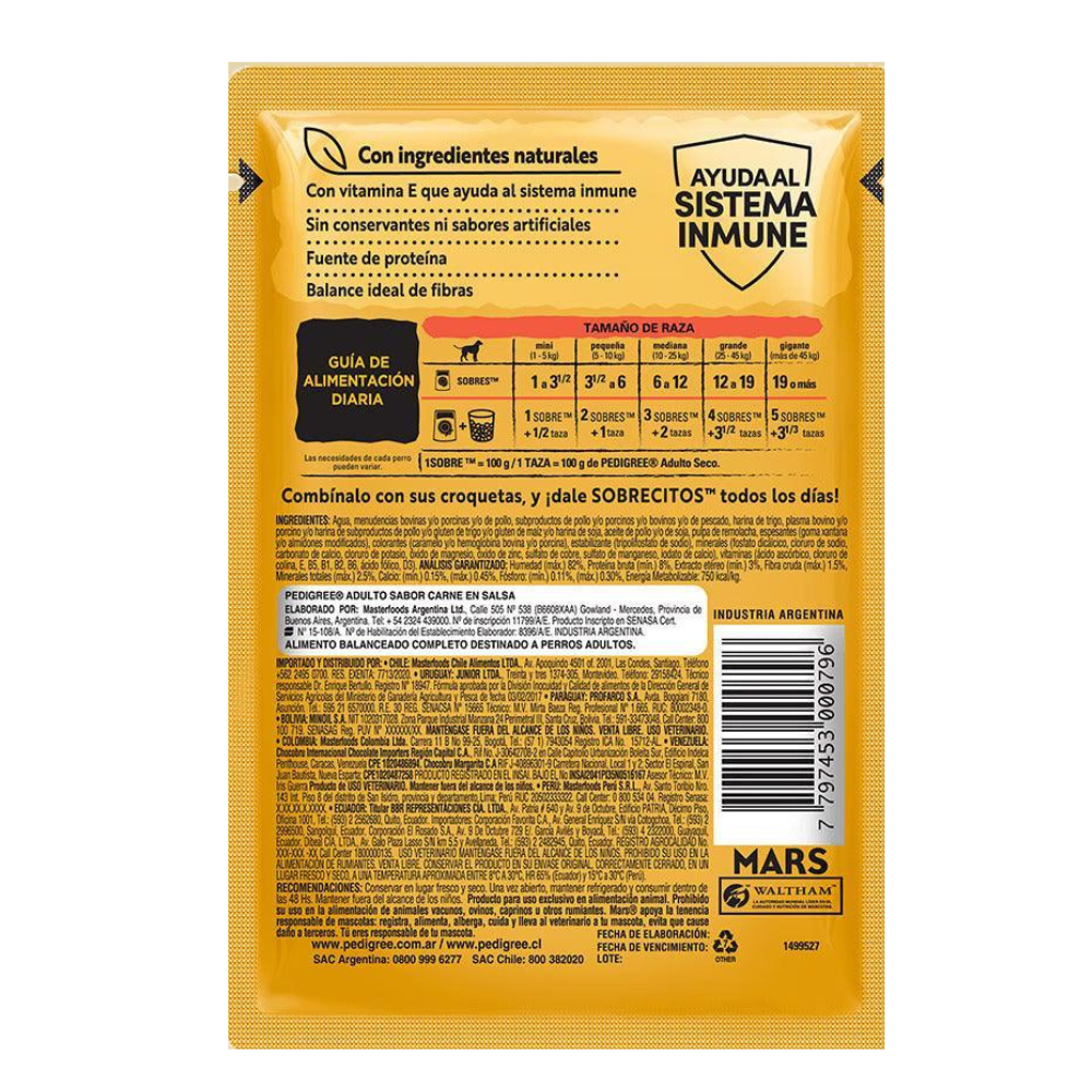 Pedigree - Perros Adultos - Carne - Pouch