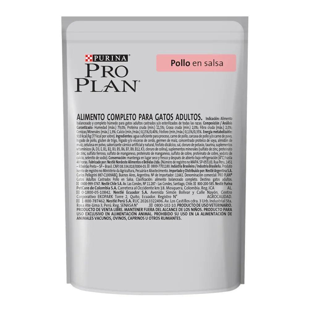 Pro Plan - Gatos Adultos Castrados - Pollo - Pouch
