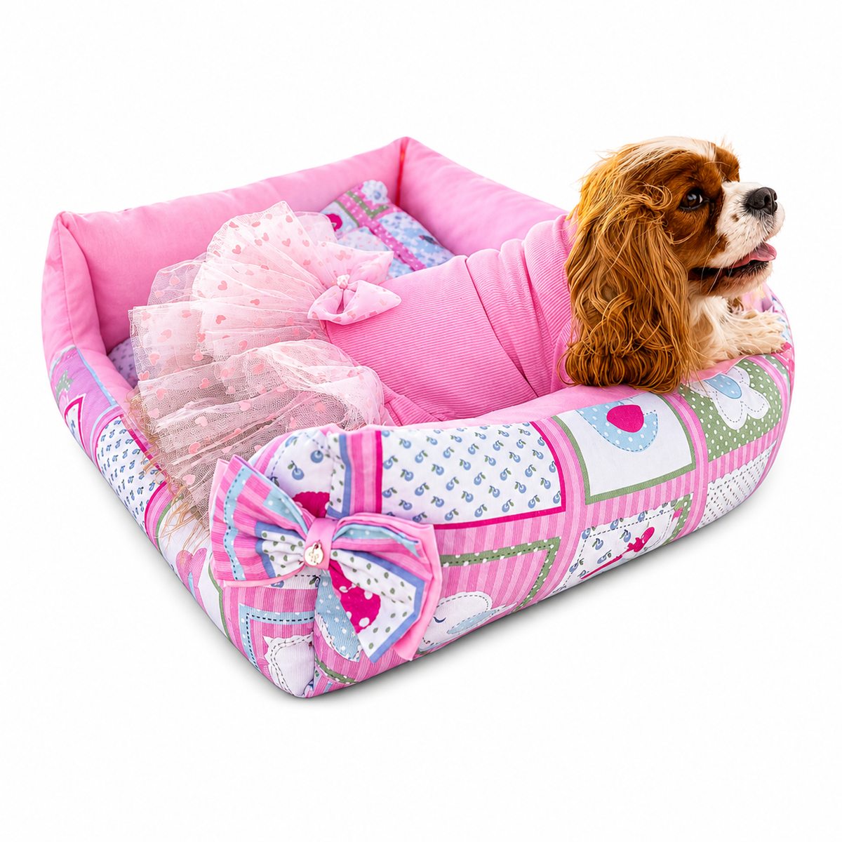 Sweet Pet - Cama Hipoalergénica Pajaros Rosa