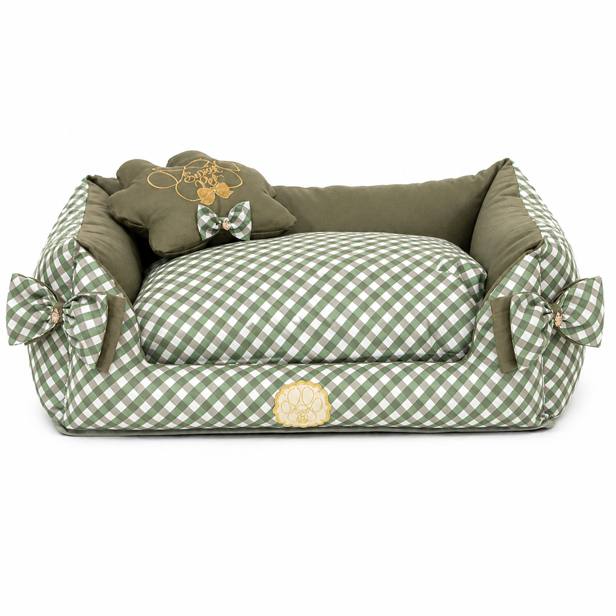 Sweet Pet - Cama Hipoalergénica Monalisa Ajedrez Verde