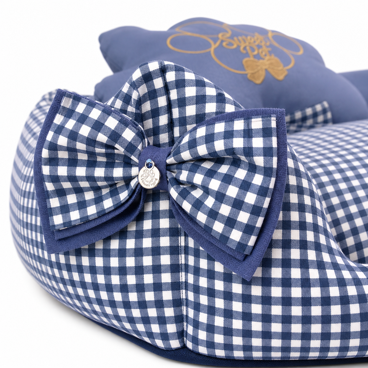 Sweet Pet - Cama Hipoalergénica Monalisa Ajedrez Azul