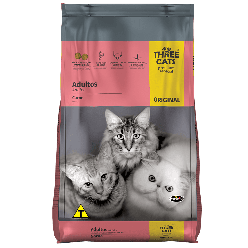Three Cats - Gatos - Original Carne