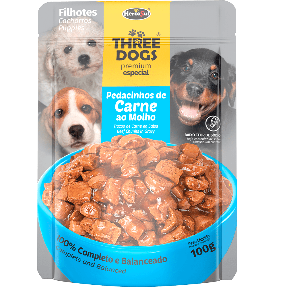 Three Dogs - Perros Cachorros - Carne - Pouch